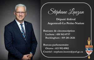 Merci au Député Stéphane Lauzon pour son implication à notre organisme. Un homme de coeur